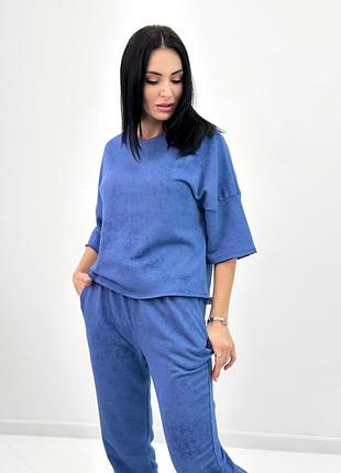 Женский костюм из турецкой двунитки петля с эффектом tie dye
