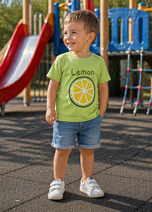 Детская футболка для мальчика, зеленая, на 1,2,3,4,5,6 лет