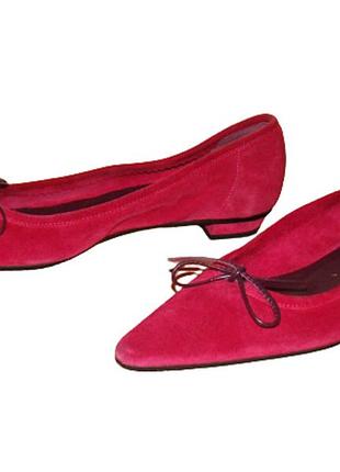 Балетки замшевые малиновые russell & bromley (размер 38)