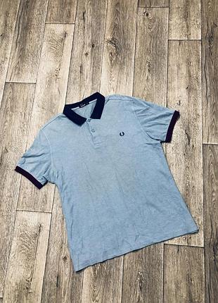 Поло fred perry оригинальное блакитне футболка