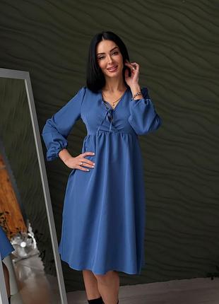 Молодежное женское платье свободного кроя "boho" | батал джинс, 54-56