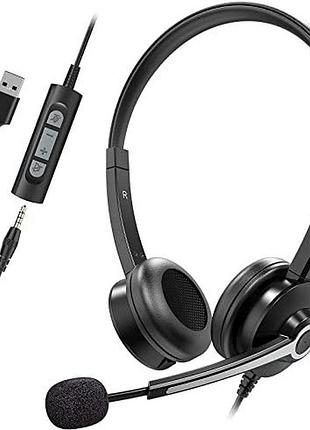 Компьютерная гарнитура nulaxy с микрофоном, проводная usb-гарнитура
