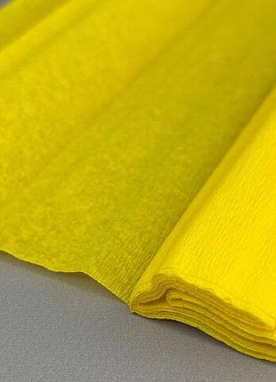 Гофрований (креповий) папір 50х150см - жовтий