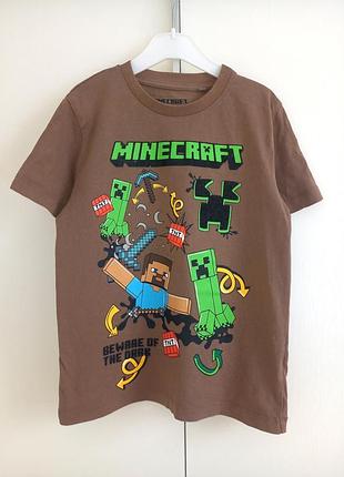 Фирменная качественная крутая хлопковая футболка креппер minecraft майнкрафт некст next для мальчика 6 лет рост 116 как новая