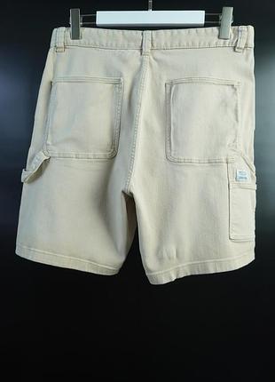 Чоловічі бежеві шорти zara men's carpenter denim shorts in light beige | size m/l