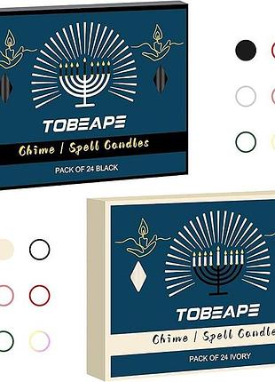 Упаковка из 24 свечей tobeape черного и цвета слоновой кости с колокольчиками для заклинаний, 4 дюйма