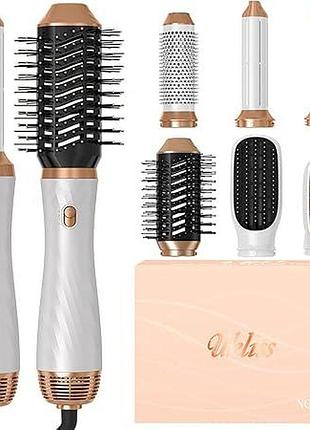 Набор для укладки волос air styler 6 в 1, фен ukliss с функцией горячего воздуха, круглая щетка для укладки волос