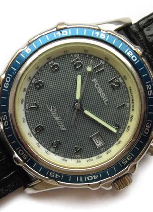 Fossil star master годинник із сша wr30m шкіра безель дата підсвічування5 фото