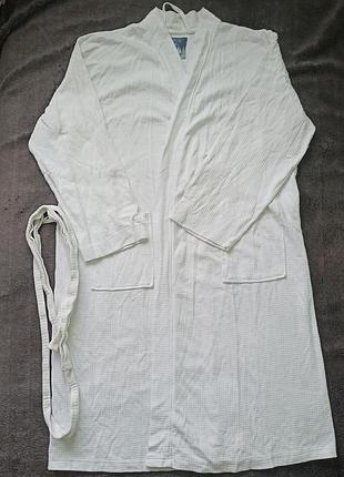 Стильный белый вафельный халат foxbury (l/xl) из 100% хлопка