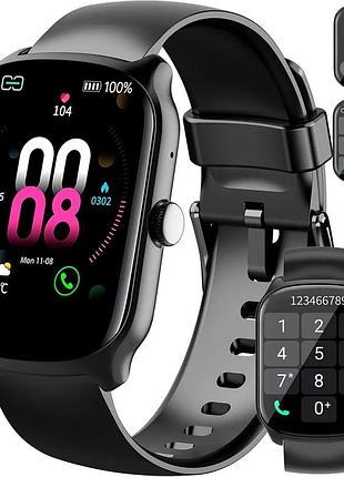 Cмарт годинник qecnato s68, smart watch 1,95" з набором/відповіддю дзвінків, пульсометром/spo2/монітором сну, ip68