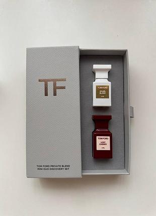 Набір парфумів унісекс tom ford private blend mini duo discovery set soleil blanc & lost cherry стійкий 2х4 мл