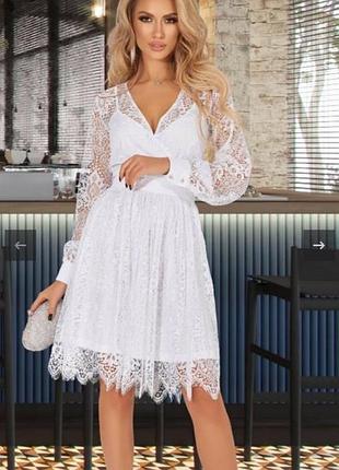 Сукня жіноча креп-дайвінг, мереживо щільне 36 38 40 42 44 46 48 50 52 54 56 58 60 62 64 66 68 70 розміри | 46