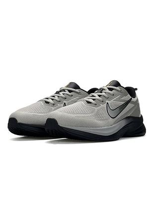 Легкі комфортні чоловічі кросівки nike renew light grey black, сітка, літо, весна, осінь