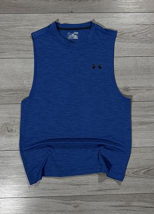 Синяя спортивная майка андер армор under armour heatgear loose, факт m, оригинал