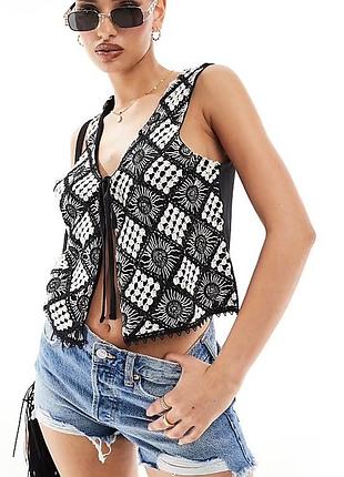 Топ жилет ажурний river island р.s