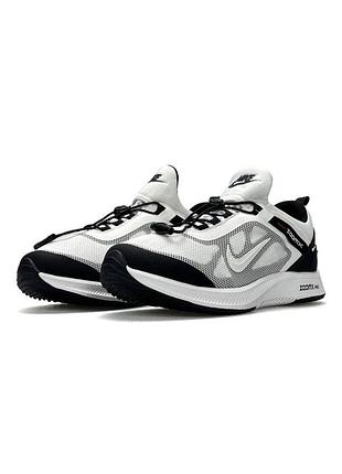 Легкі чоловічі кросівки nike air running white black, сітка, літо, весна, осінь, для бігу