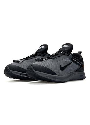 Легкі чоловічі кросівки nike air running grey black, сітка, літо, весна, осінь, для бігу