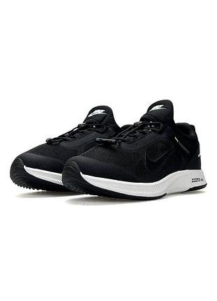 Легкі чоловічі кросівки nike air running black white, сітка, літо, весна, осінь, для бігу