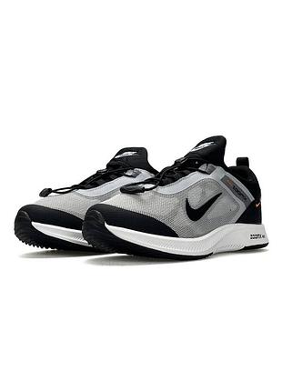 Легкі чоловічі кросівки nike air running light grey black, сітка, літо, весна, осінь, для бігу