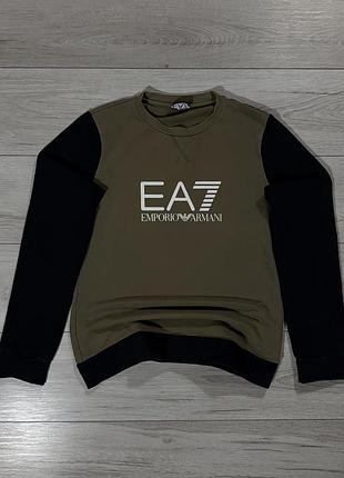 Хаки кофта свитшот эмпорио армани ea7 emporio armani khaki/black, m, оригинал
