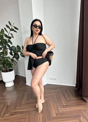 Черный купальник танкини. размеры 2xl-4xl