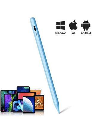 Стилус universal stylus pen голубой - для ipad iphone android windows, аккумулятор, usb зарядка 2