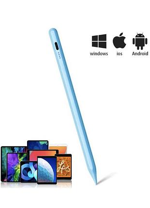 Стилус universal stylus pen голубой - для ipad iphone android windows, аккумулятор, usb зарядка 4