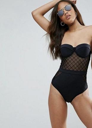 Суцільний жіночий  купальник asos розмір xs-s верх 75 c