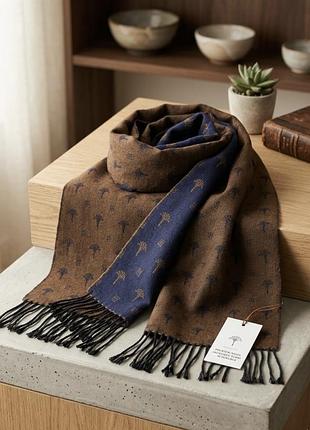 Оригінальний двосторонній шарф joop! feris cornflower scarf (синьо/ коричневий)