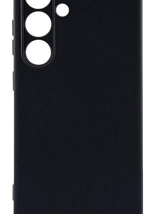 Чехол silicone case для samsung galaxy s24 / s921 бампер с микрофиброй черный