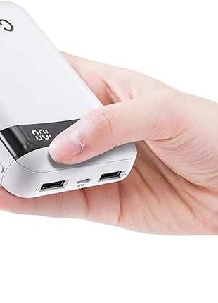 Міні-power bank 10000 маг, легкий портативний зовнішній зарядний пристрій з функцією швидкої зарядки, 2 входи та 2 виходи