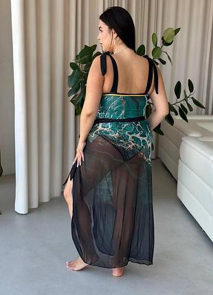 Роскошный купальник с парео для девушек plus size, размер xl-5xl 2xl