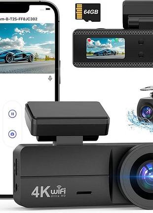 Видеорегистратор 4k для передней и задней части автомобиля