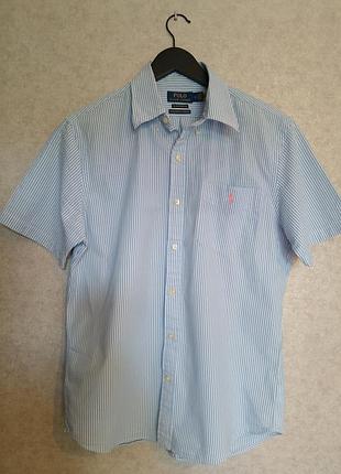 Оригинальная рубашка polo ralph lauren rl prepster seersucker (размер m)
