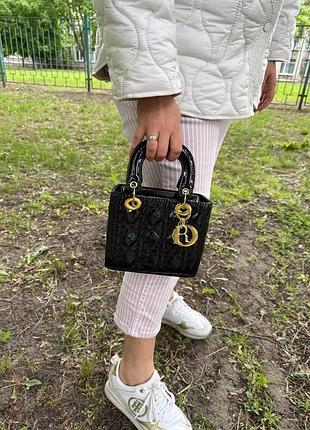 Dior lady d-lite (black) / сумка леді діор чорна
