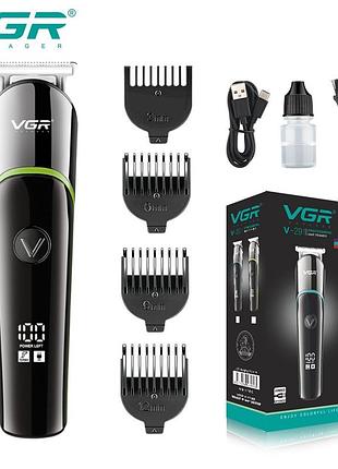 Тример vgr v-291, 4 насадки, led-дисплей, usb