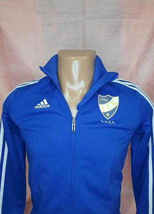 Подростковая, спортивная кофта adidas ifk vasa синего цвета.