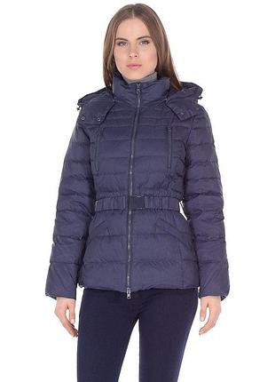 Пуховик жіночий теплий короткий з капюшоном united colors of benetton 2ba2533o3*51 колір темно/синій розмір 40