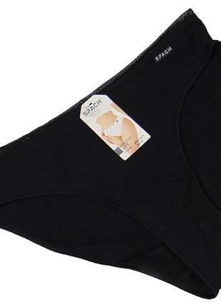 Трусики слипы в рубчик хлопок l-xl черные spach 10216