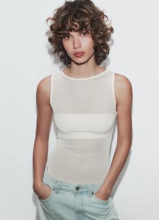 Боді жіноче бежеве zara new