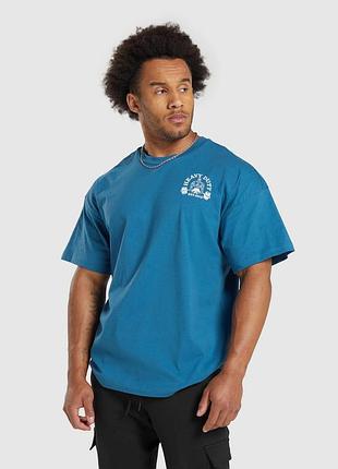 Футболка gymshark a6a2u-ub9j*50 чоловічий. синій m (195 499)
