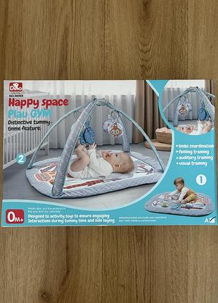 Розвиваючий килимок для малюків happy space plau gym
