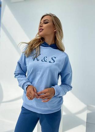 Жіночий спортивний костюм блакитний 240к 48