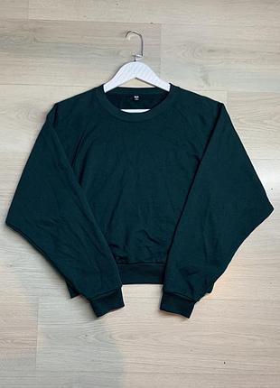 Жіночий оверсайз світшот uniqlo розмір m / ua 46 стильний базовий бавовняний свшот кофта oversize casual minimal streetwear преміум якість