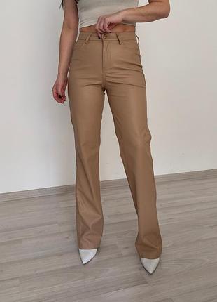 Кожаные брюки zara