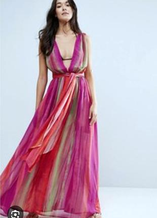 Изысканное шифоновое пляжное платье, сарафан,10/38 (евро), наше: 44-46, asos