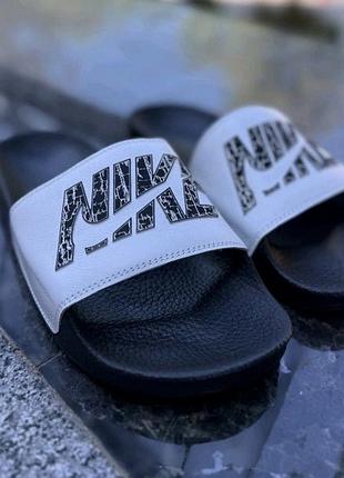 Мужские шлепанцы найк комфортные сандалии nike из натуральной кожи 44