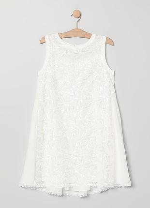 Белое платье в пайетках ermanno scervino junior, р. 12 лет