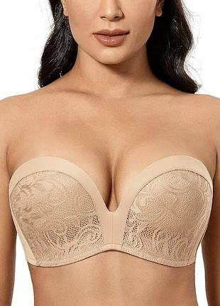 90b бюстгальтер delimira push up strapless lace