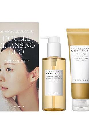 Набір гідрофільна олія + пінка для вмивання skin1004 - madagascar centella double cleansing duo
